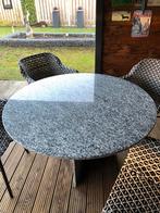 Prachtige ronde echt granieten eettafel met granieten poot., Huis en Inrichting, Tafels | Eettafels, Ophalen of Verzenden