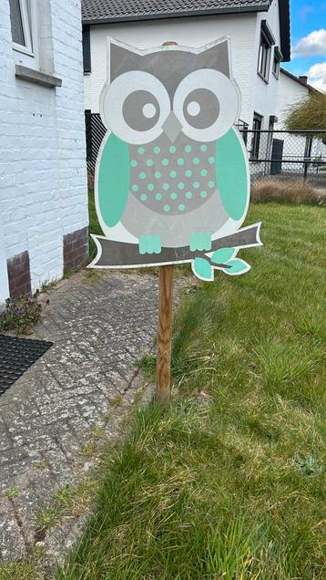 🦉TE HUUR🦉 Unisex Geboortebord Uil op tak beschikbaar voor biedingen