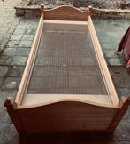 Grenen bed met auping spiraal, Ophalen, 90 cm, Eenpersoons, Beige