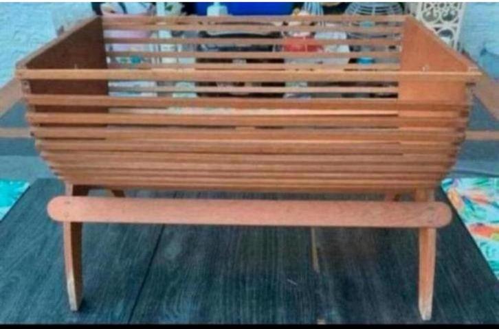 Brocante Houten Poppen Schommelwieg /Schommel Wieg 50x32 cm, Antiek en Kunst, Curiosa en Brocante, Ophalen of Verzenden