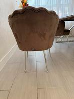 Bruine Schelpstoel met Grijze Poten, Gebruikt, Bruin, Ophalen of Verzenden, Metaal