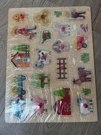 Houten Boerderij Knopjes Puzzel, Ophalen, 10 tot 50 stukjes, Zo goed als nieuw, Van hout