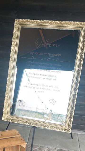 Bruiloft Spiegel met Tekst - Welkom! beschikbaar voor biedingen