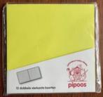 8 dubbele vierkante, gele kaarten; Pipoos, Hobby en Vrije tijd, Ophalen of Verzenden, Nieuw, Blanco kaart of Basiskaart