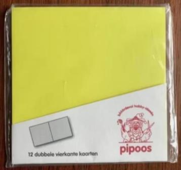8 dubbele vierkante, gele kaarten; Pipoos beschikbaar voor biedingen