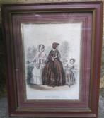 Antieke Franse mode gravure eind 19e eeuw Jules Wanid, Ophalen of Verzenden