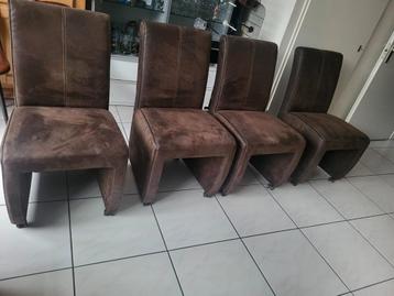 Microvezel leren stoelen met wieltjes  beschikbaar voor biedingen