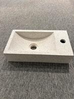 Fontein 40 x 22 x 9cm - terrazzo beige - kraangat rechts, Doe-het-zelf en Verbouw, Sanitair, Ophalen, Gebruikt, Wastafel