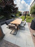Eettafel met stoelen en bank, 200 cm of meer, Ophalen of Verzenden, Zo goed als nieuw, Vijf personen of meer