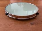 Vintage Rond Dienblad Metaal Lichtgroen, Huis en Inrichting, Ophalen, Gebruikt, Rond, Metaal