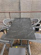 Terras tafels, marmerlook - Inklapbaar, Huis en Inrichting, Tafels | Eettafels, Ophalen, Kunststof, Gebruikt, 200 cm of meer