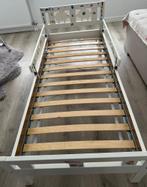 Peuterbed wit – 70x160 cm + lattenbodem + zijsteun, Ophalen, Gebruikt, 70 tot 85 cm, 140 tot 160 cm
