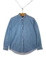 Polo Ralph Lauren Denim Shirt Vintage 90s M, Ophalen of Verzenden, Zo goed als nieuw, Blauw