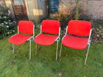 Vintage Castelli 1877 - DSC 106 stoelen rood, Huis en Inrichting, Stoelen, Ophalen, Gebruikt, Drie, Stof