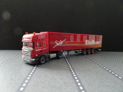 671 herpa scania r ninatrans belgie luchtvracht 1:87 truck, Hobby en Vrije tijd, Modelauto's | 1:87, Zo goed als nieuw, Bus of Vrachtwagen