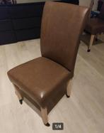 Eetkamerstoel leather look verrijdbaar, Huis en Inrichting, Stoelen, Ophalen, Hout, Gebruikt, Bruin