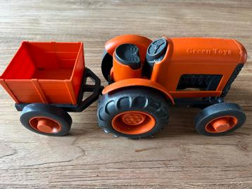 Green Toys Tractor met Aanhanger - Oranje beschikbaar voor biedingen
