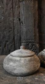 Stenen potje Old Barn deksel steen stoer sober landelijk, Huis en Inrichting, Woonaccessoires | Overige, Verzenden, Nieuw
