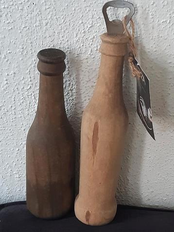 Flesopener in vorm v houten fles,vaderdagkadotip mancave beschikbaar voor biedingen