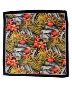 Vintage designer foulard, shawl, zwart/red/goud/zilver/leaf, Kleding | Dames, Mutsen, Sjaals en Handschoenen, Vintage Designer