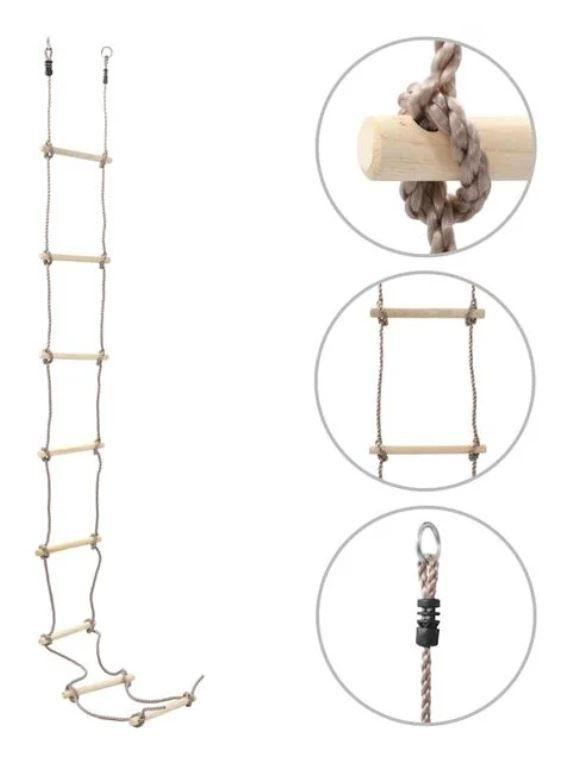 Touwladder vluchtladder ladder 290 cm hout GRATIS VERZENDEN!, Kinderen en Baby's, Speelgoed | Buiten | Speeltoestellen, Schommel