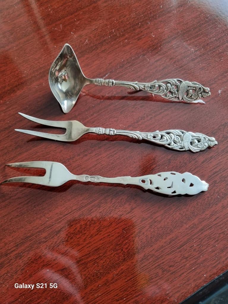 Gero Verzilverde Sauslepel en Vorken, Ophalen of Verzenden