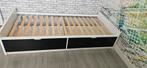 Flaxa eenpersoonbed met twee lades, Ophalen, 90 cm, Eenpersoons, Wit