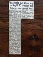 Voetbal krantenartikel Rapid JC Ajax december 1961, Ophalen of Verzenden, Gebruikt, Ajax