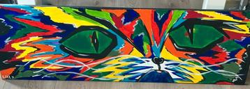 Psychedelisch Kat van Lilly (Groningen) 120x40cm beschikbaar voor biedingen