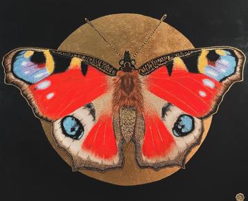 Vlinder schilderij handgemaakt  beschikbaar voor biedingen