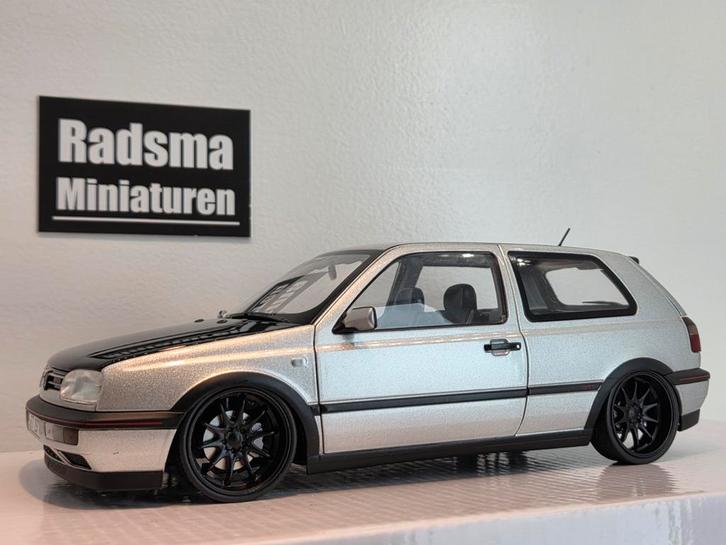 Volkswagen Golf Mk3 GTI - Verlaagd + 17inch - 1:18 Norev, Hobby en Vrije tijd, Modelauto's | 1:18, Zo goed als nieuw, Auto, Norev