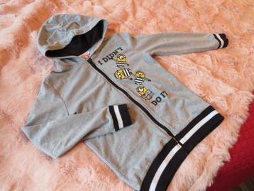 kinder vest grijs, rits sluiting, Minions, m:  134, hoodie beschikbaar voor biedingen
