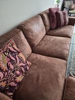 Cognac kleurige bank met hokker, Huis en Inrichting, Ophalen of Verzenden