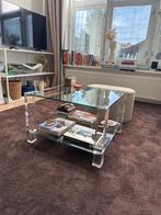 Glazen Salontafel met Acryl Poten, Huis en Inrichting, Tafels | Salontafels, Ophalen, Vierkant, 50 tot 100 cm, Minder dan 50 cm