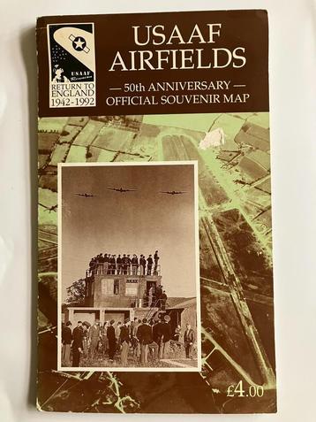 USAAF AIRFIELDS, 50th ANNIVERSARY, LANDKAART MET ALLE VLIEGV beschikbaar voor biedingen