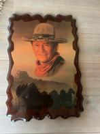 Mooi wandbord van John Wayne op hout, Verzamelen, Gebruikt, Ophalen of Verzenden