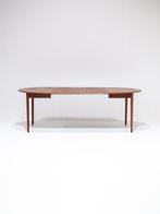 Uitschuifbare ronde eettafel teak Deens vintage, Huis en Inrichting, Tafels | Eettafels, Ophalen, 100 tot 150 cm, -, -