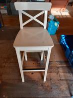 Witte Houten Barkrukken - Set van 3, Huis en Inrichting, Stoelen, Ophalen, Gebruikt, Drie, Wit