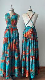 Jurk met florale print blauw bloemen, Verzenden, Nieuw, Blauw, Onder de knie