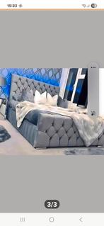 Luxe Panel Line bed met matras te koop  Verkrijgbaar in alle, Verzenden, Nieuw, Tweepersoons, Zwart