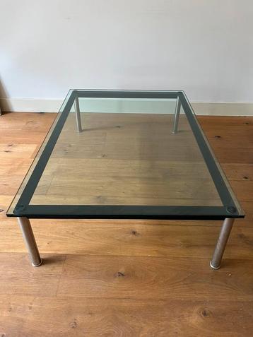 Lc10 glazen salontafel le corbusier lang  beschikbaar voor biedingen