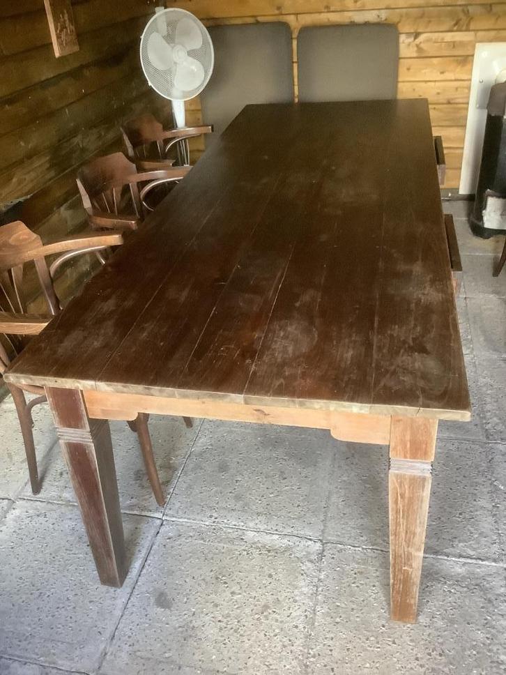 Grote koloniale tafel., Huis en Inrichting, Tafels | Salontafels, Gebruikt, 75 cm of meer, 50 tot 100 cm, 200 cm of meer, Rechthoekig