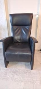 Prominent relax stoel blauw leer, Ophalen, Minder dan 75 cm, Leer, Zo goed als nieuw