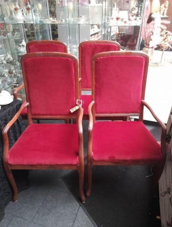 Set 4 mooie arm leun stoelen opnieuw gestoffeerd, Huis en Inrichting, Stoelen, Zo goed als nieuw, Eén, Ophalen
