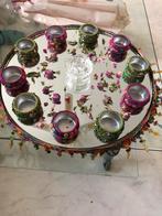 Henna bord met spiegel en waxinelichthouders, Ophalen of Verzenden, Zo goed als nieuw