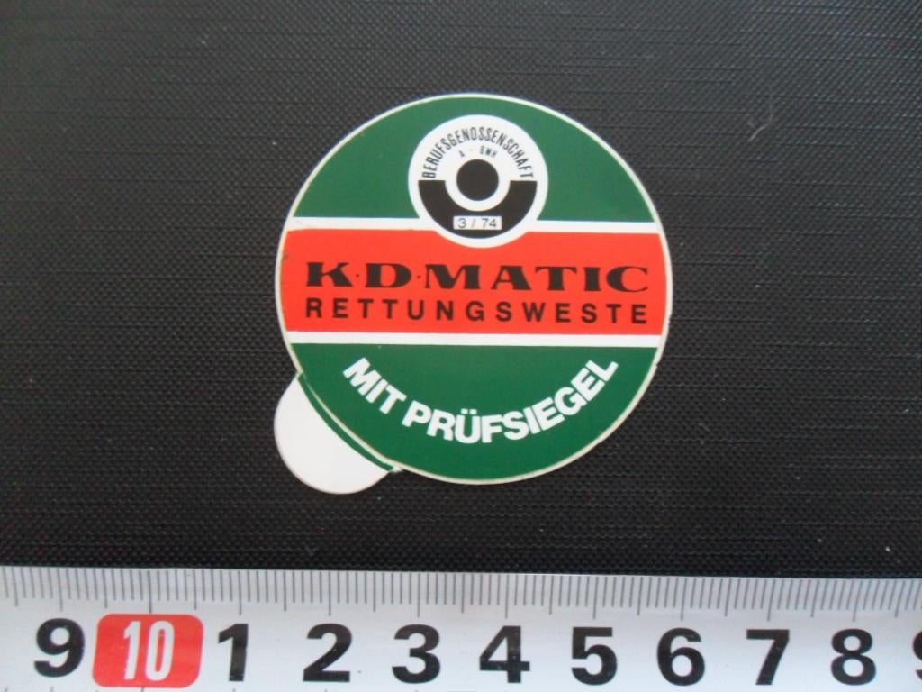sticker reddingsvest rettungsweste KD MATIC, Verzamelen, Ophalen, Zo goed als nieuw
