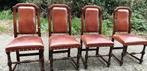 4 rac Royal antique engels eetkamer stoelen Leder, Antiek en Kunst, Antiek | Meubels | Stoelen en Banken, Ophalen