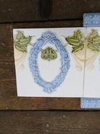 22 art nouveau randtegels prachtige kleuren lauwerkrans, Antiek en Kunst, Ophalen
