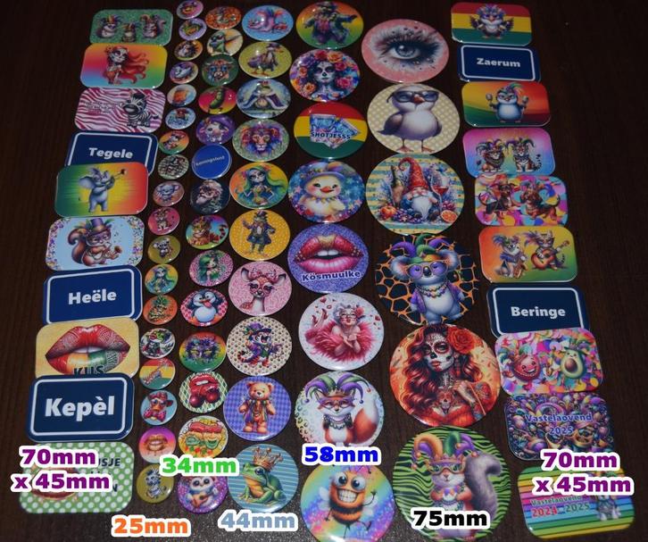 button div soorten maten eigen logo tekst foto afbeelding, Hobby en Vrije tijd, Feestartikelen, Nieuw, Feestartikel, Overige, Ophalen of Verzenden