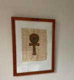 Symbool van hoop uit Egypte op papyrus met goud bewerkt, Antiek en Kunst, Ophalen of Verzenden